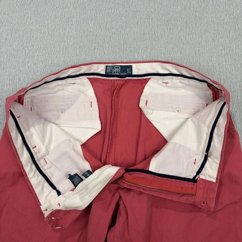 Vintage Polo Ralph Lauren Preston Pant 100% Cotton 36x30 RED‎